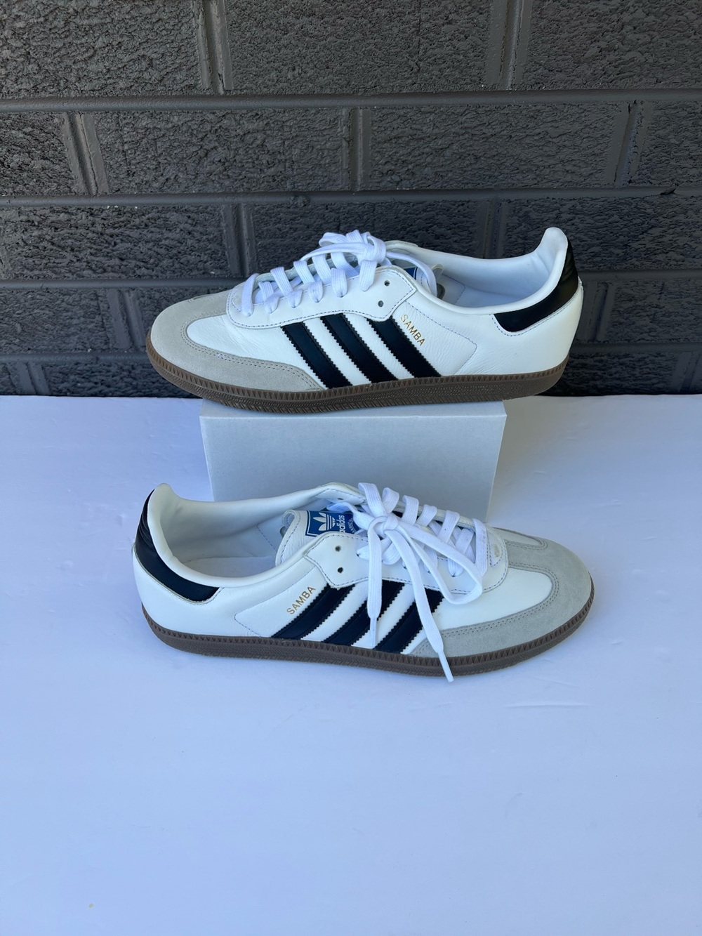 adidas Samba White Navy Gum Athletic Shoes